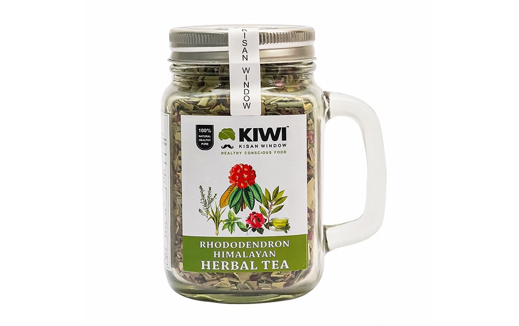 Kiwi Kisan Window Rhododendron Himalayan Herbal Tea   Glass Jar  100 grams